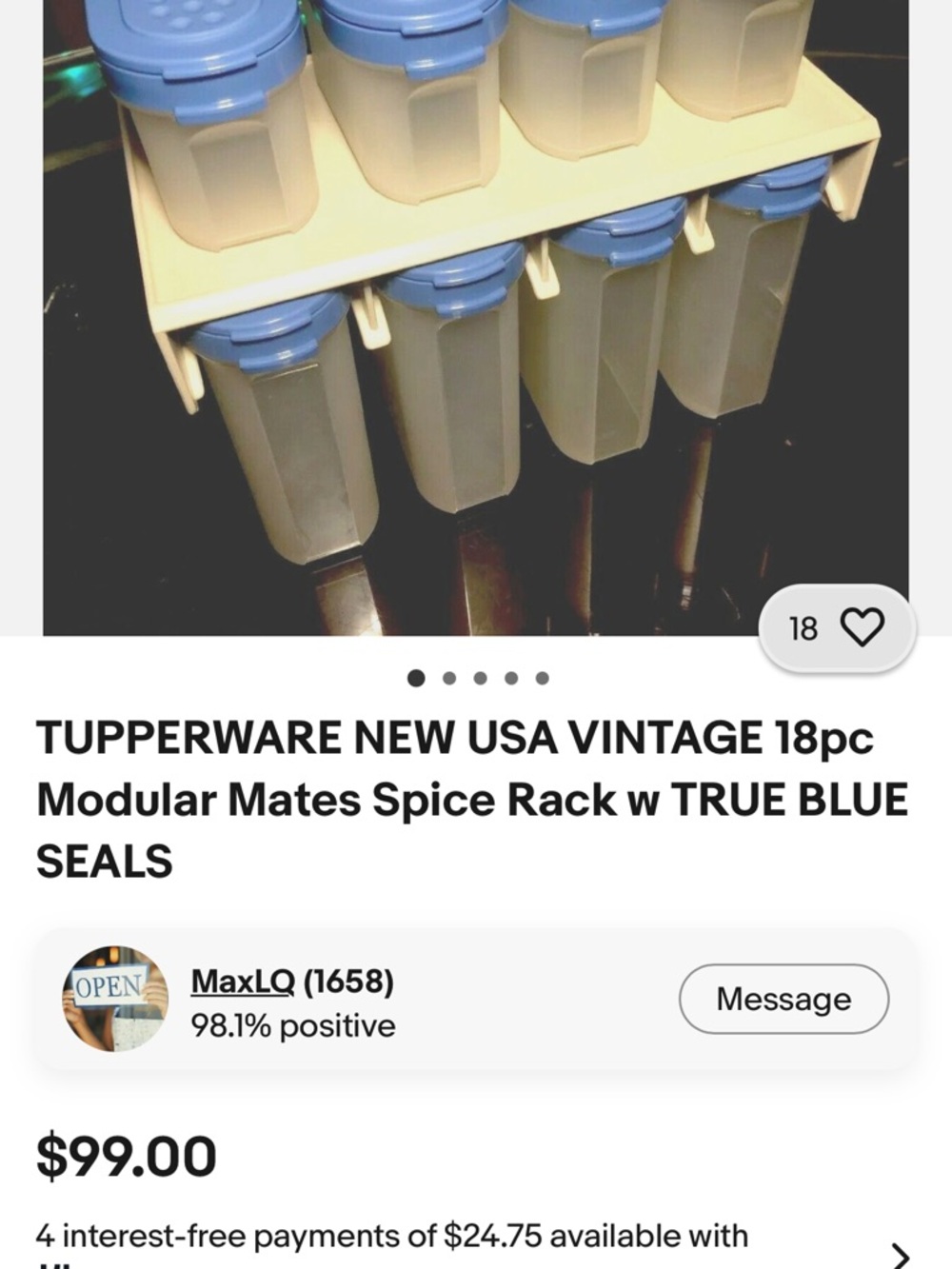 Tupperware Modular Mates Spice Carousel with Blue Lids